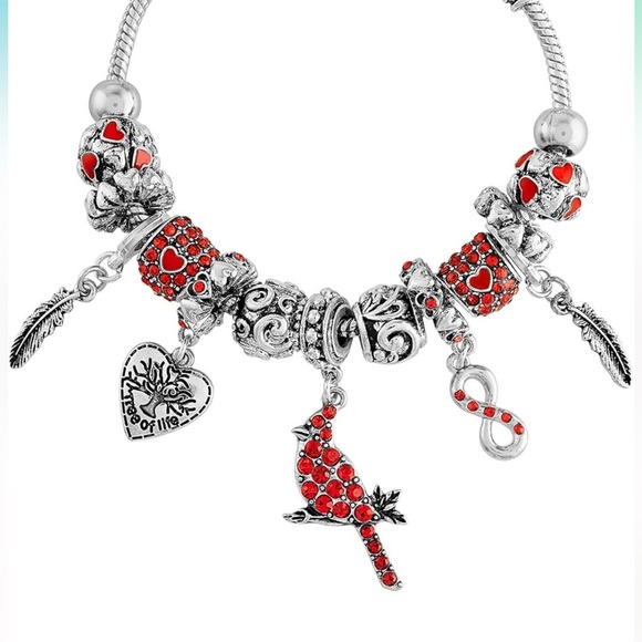 Red Cardinal Charm Bracelet – A Symbol of Love & Remembrance & Eternal M… - Picture 5 of 10